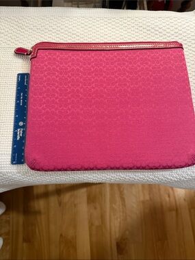 Pristine Coach Hot Pink Signature iPad mini padded Pouch